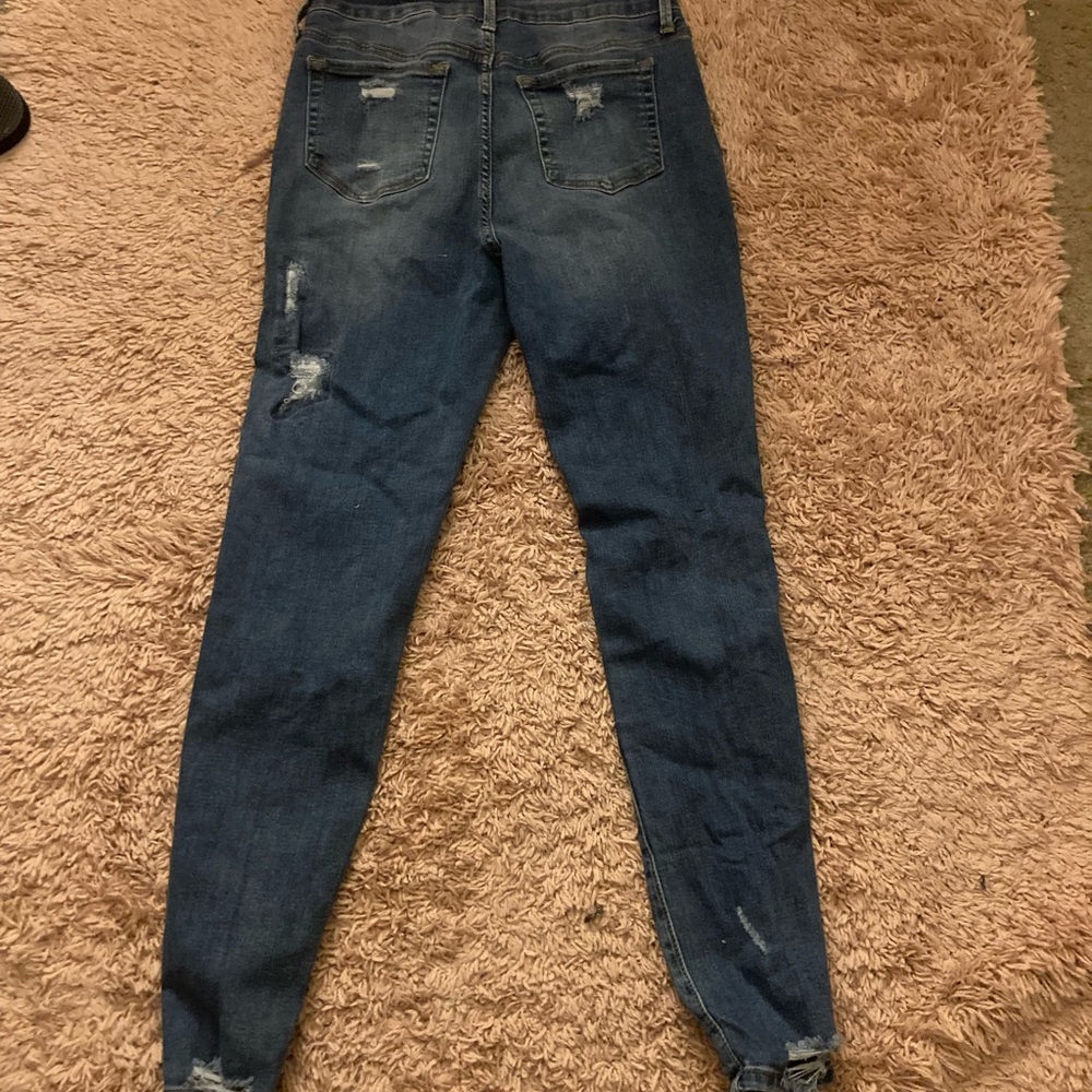 SHEIN Distressed Skinny Jeans Light Wash Size 4 - Picture 4 of 5